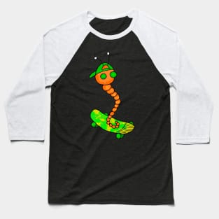 cute worm on skateboard Baseball T-Shirt